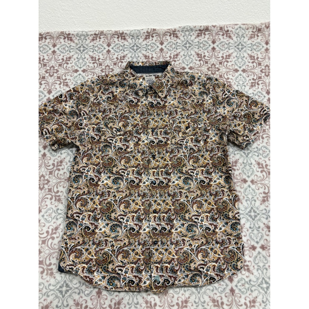 Moonshine Spirit Brad Paisley Mens Large Paisley Western Short Sleeve Shirt